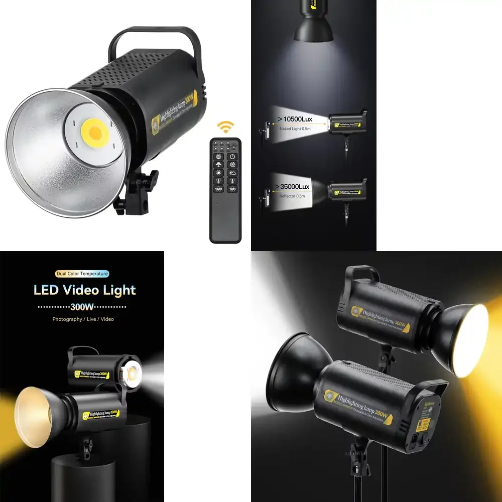 

300W LED Video Light 5700K Continuous Dimmable Aluminium Photography Lamp Phone Daylight Lighting Youtube Video Live Fill