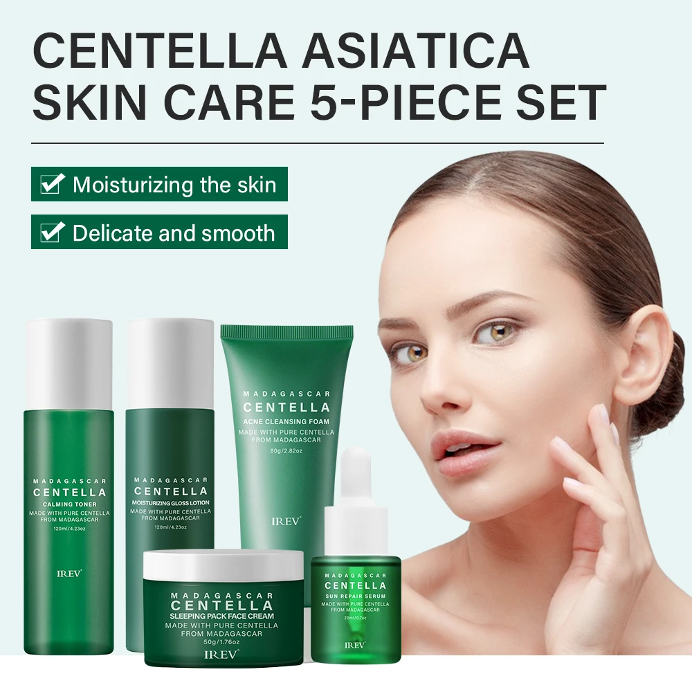 Centella-Conjunto de Cuidados com a Pele, Limpeza Facial, Sakura Essence Cream, Soro Rosto, Hidratante, Anti-Envelhecimento, Clareamento, Kit Coreano para a Pele