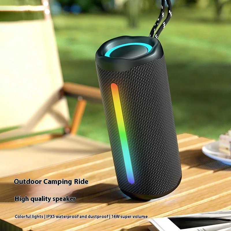 

Bluetooth Speaker New Wireless Bluetooth Speaker Outdoor Waterproof Portable Speaker Cylindrical Speaker With Rgb Lights
