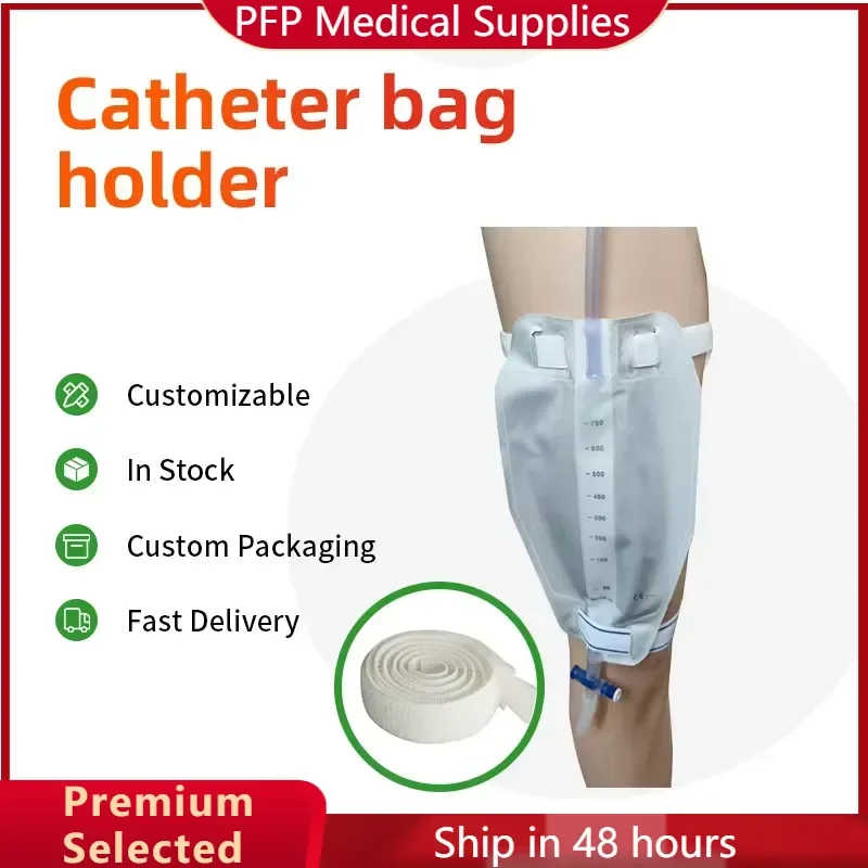 AP01 for Adjustable Catheter Leg Straps 2x60cm Nylon Polyester Elastic Band with Hook and Loop Custom Packaging Available