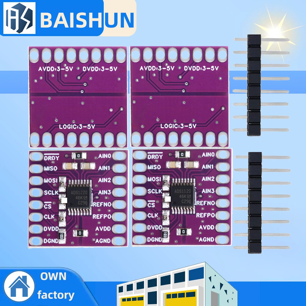 ADS1220 ADS1120 ADC 24 Bit 16 Bit  Converter Module I2C Low Power 24 Bit Analog-to-Digital Converter for arduino