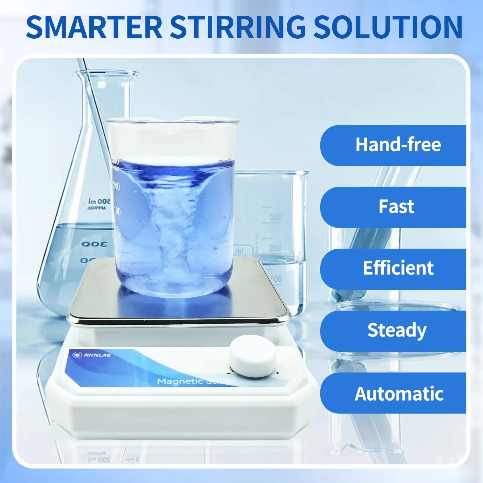 خلاط محرك مغناطيسي مع شريط تحريك ﻿ 3000 دورة في الدقيقة