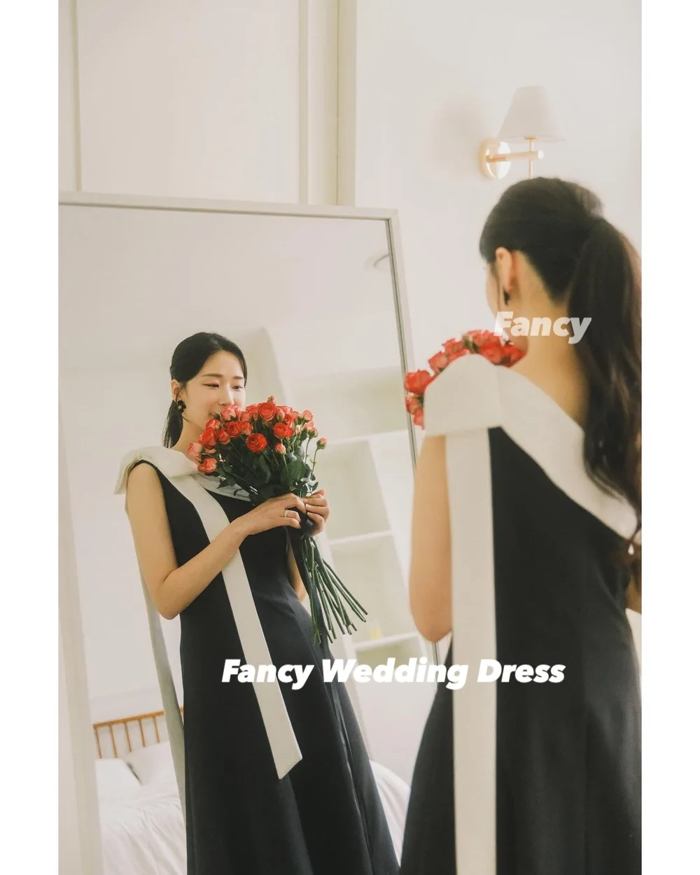 Fancy Special One Shoulder Korea Evening Party Dress A Line Elasic Satin Bridal Gown Sleeveless Back Zip Customized