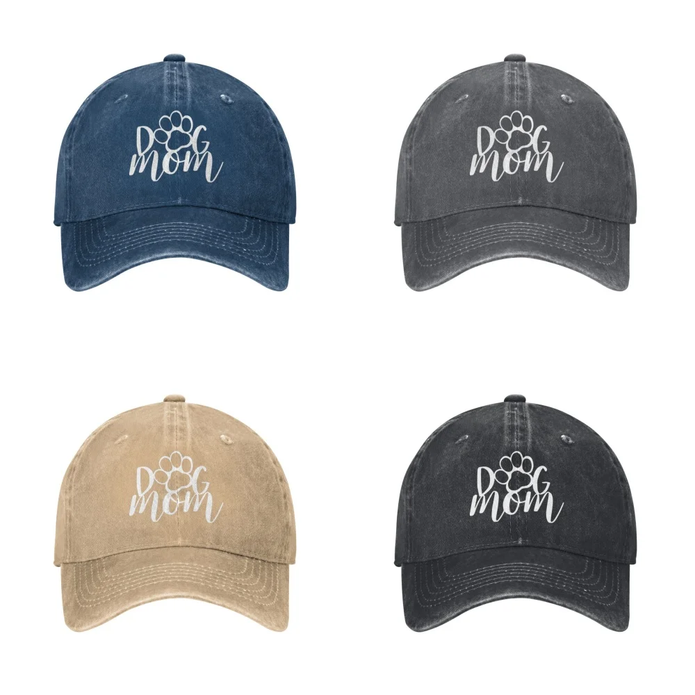 

Dog Mom Letter Baseball Cap Men Dad Hat Unisex Hip Hop Cap Adult Washed Denim Trucker Cap Summer Sport Sunscreen Hat