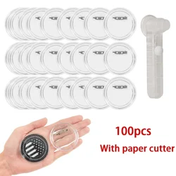 100pcs Transparent Acrylic Plastic Badge Button With Paper Cutter Blanks For Badges DIY Clothing Sewing Photo Picture Clothing