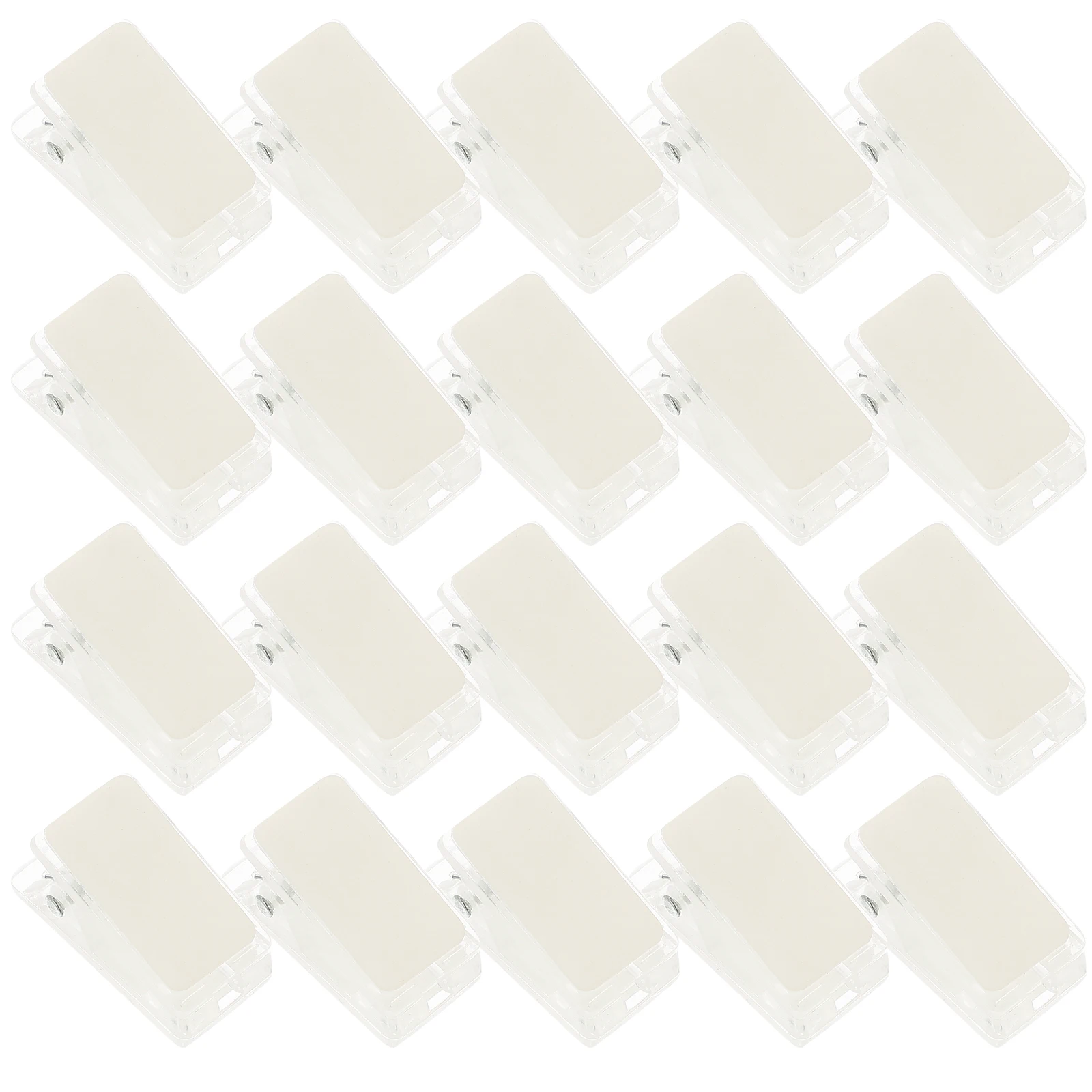 30 Pcs Small Clips ID Holder Clear Plastic Spring Attachment Transparent Self Adhesive