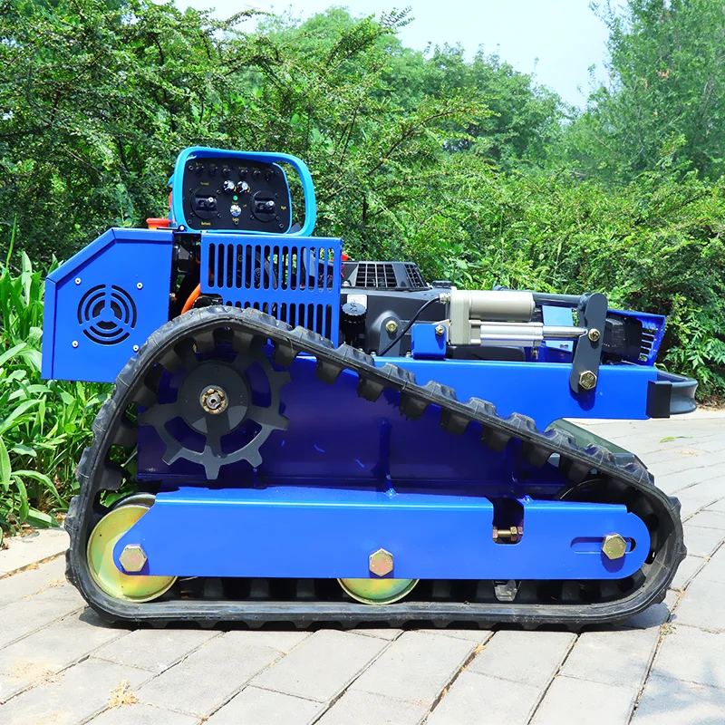 Customized Industrial Remote Control Lawn Mower - Simple Design 4-Stroke Automatic Small Crawler Commercial Farm Tool