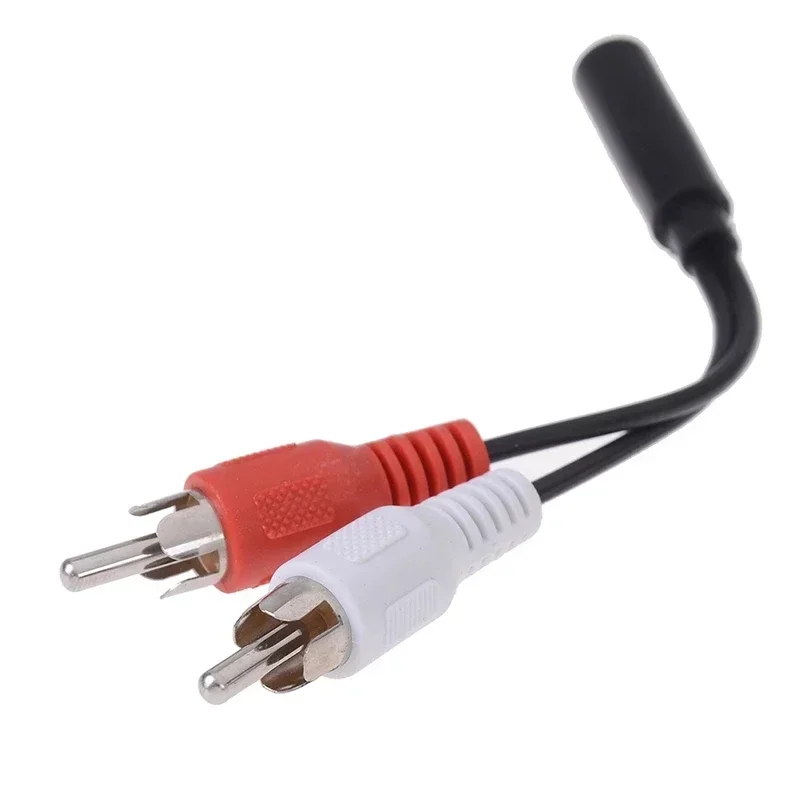 3.5mm conector de áudio aux soquete para fone de ouvido, 3.5mm, rca, jack fêmea, cabo estéreo, y plug, 2 adaptador macho