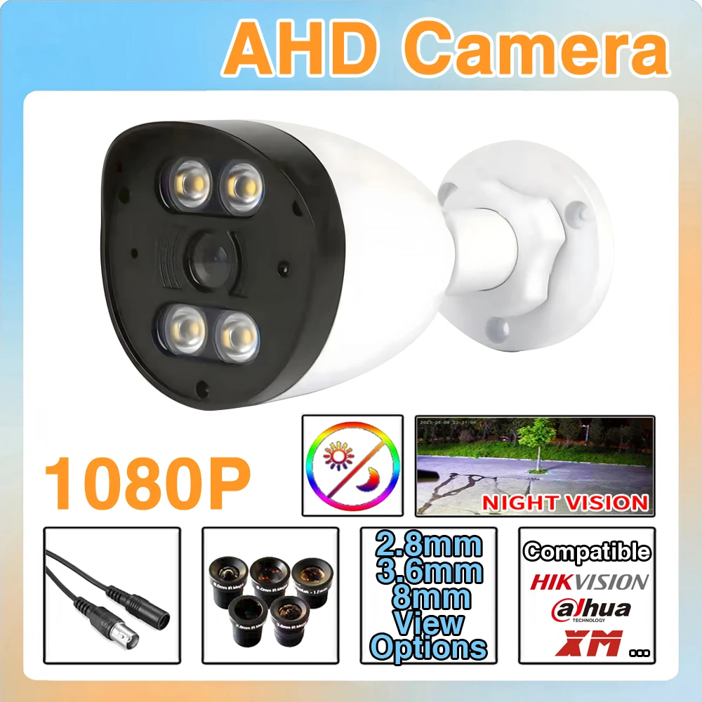 

1080P Full Color AHD CAMERA HD Security CCTV with Auto Luminous Led Outdoor Waterproof Design and High Power LED Mounted Stand