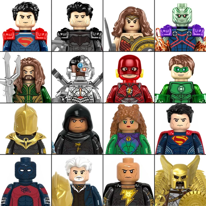 Blocos de Montar da Série de Super-Heróis, Mini Figuras de Ação Clássicas, Múltiplos Modelos de Desenhos Animados de Super-Heróis, Kits de Brinquedos para Crianças