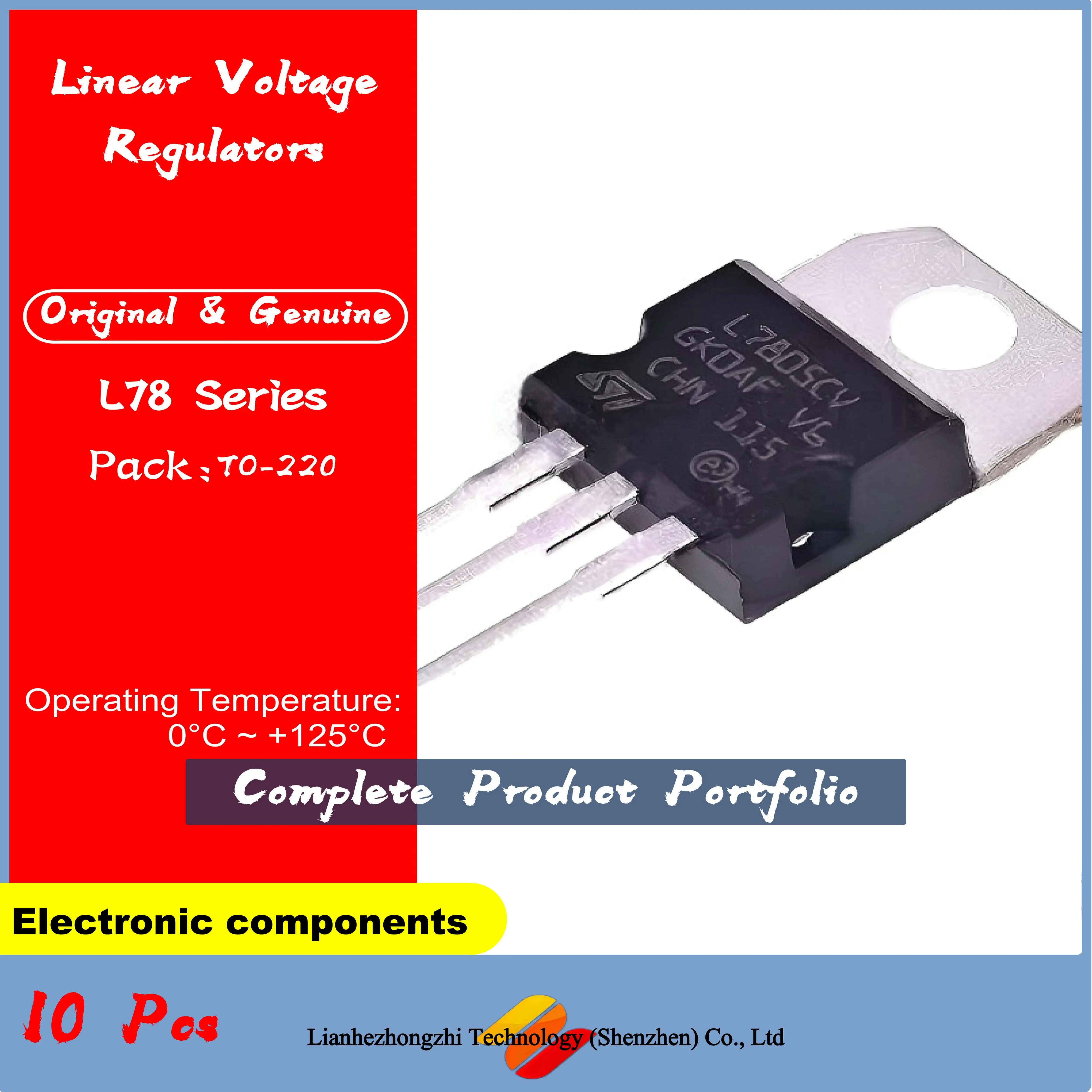 10Pcs/LOT 100% New  L78 Series Chipset L7805CV L7806CV L7808CV L7809CV L7812CV L7824CV TO-220 | Linear Voltage Regulators Chip