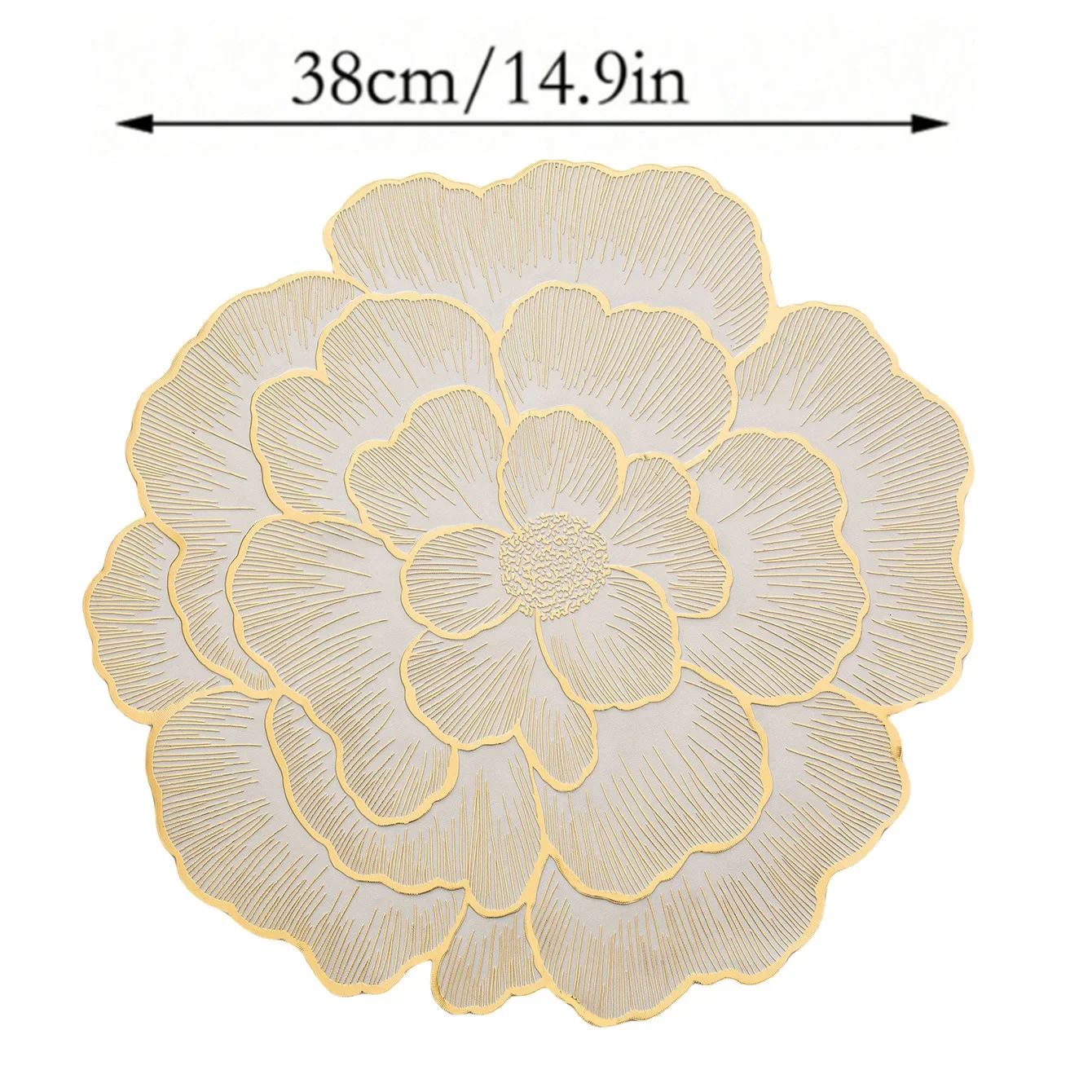 1/6/10 قطعة الذهب الإبداعي الفاوانيا هدية المفارش الشمال المنزل الوقايات البلاستيكية طاولة طعام حصيرة الزخرفية المضادة للانزلاق وجبة عيد الميلاد حصيرة #6