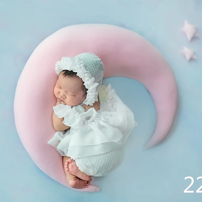 4 szt. Rekwizyty fotograficzne dla nowonarodzonych dziewczynek chłopiec siateczkowy Romper kapelusz buty zdjęcie dziecka koronka stroje w kwiaty