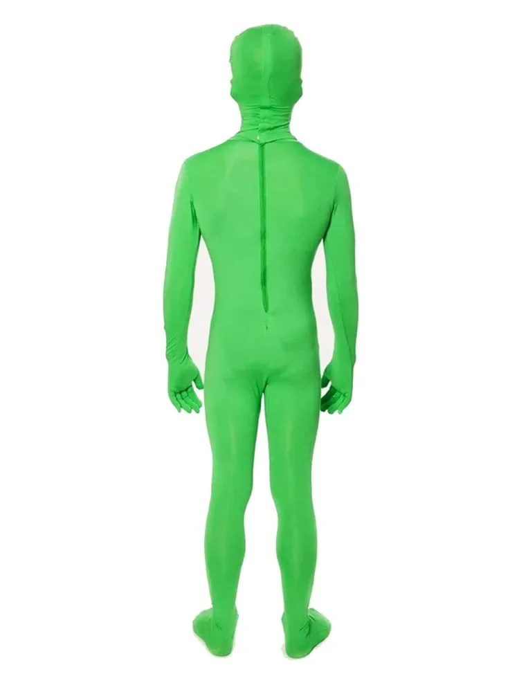 Green ET Alien Kids Jumpsuit Cosplay Costume Jumpsuit Adult ET Alien Mask Full Set Halloween Party Masquerade Bodysuit Suit image 4