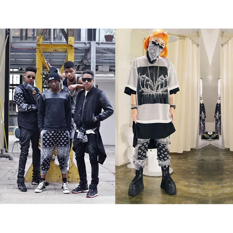 البوليستر باندانا بيزلي بانت عداء ببطء الرجال النساء Sweatpants رياضية Harajuku بنطلون الربيع الهيب هوب الشارع الشهير Z1