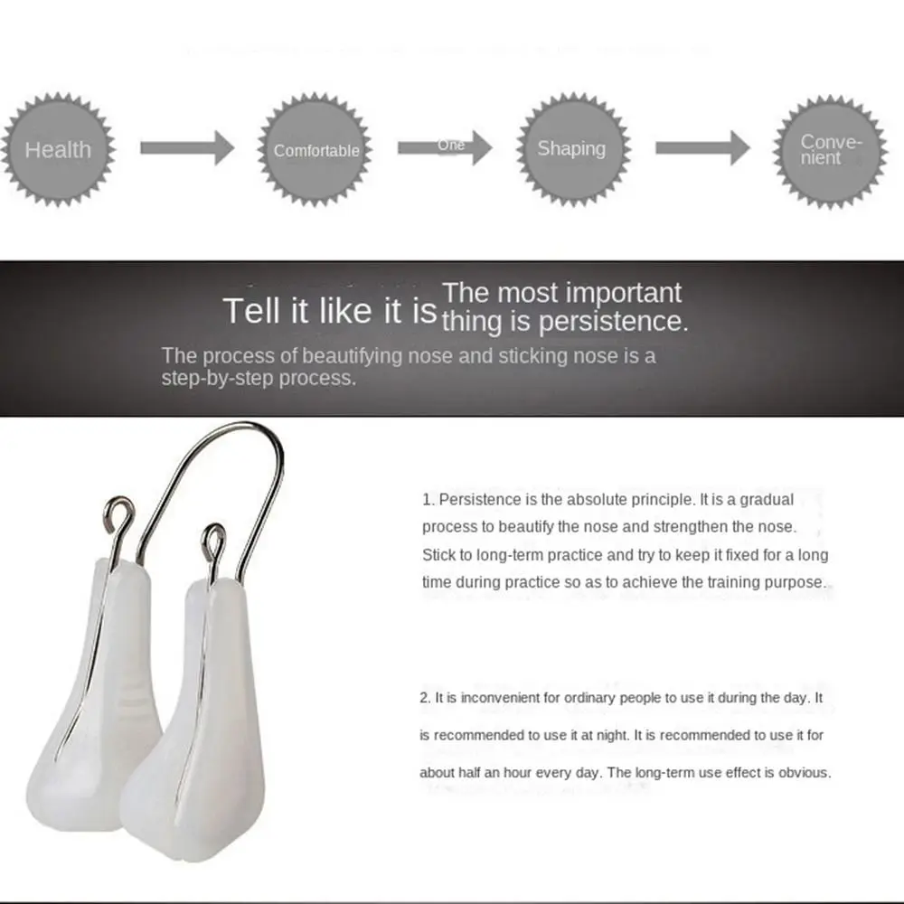 Klips do podnoszenia nosa, modelujący, upiększający, silikonowy podnośnik nosa, prostownik nosa, modelujący nos.
