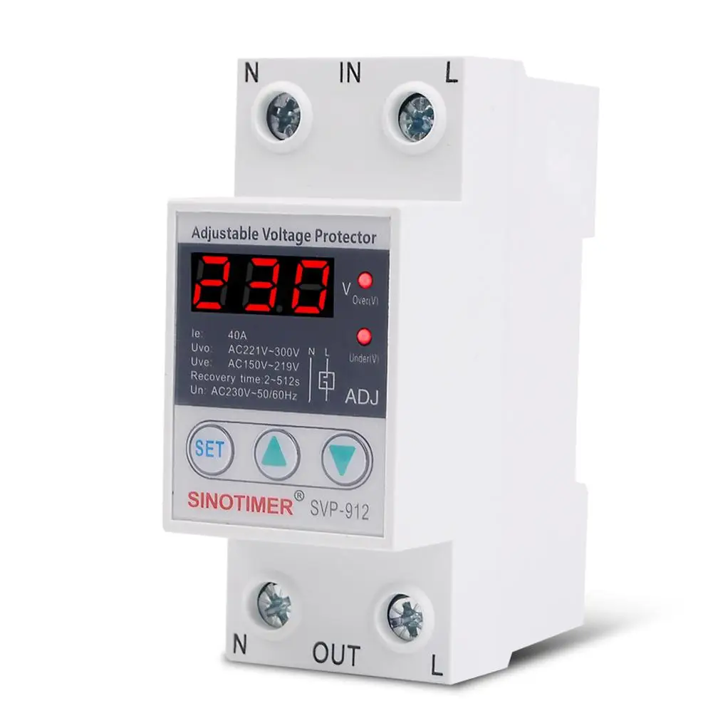 【Clearance Sale】220V Adjustable Automatic Reconnect Device Over Under Voltage Relay Protector Switch