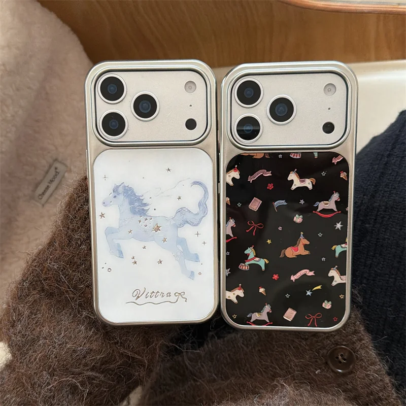 Модный чехол для телефона с милым мультяшным пони для iPhone 16 17 Pro 14 15 Pro Max, защитный противоударный чехол для iPhone 17