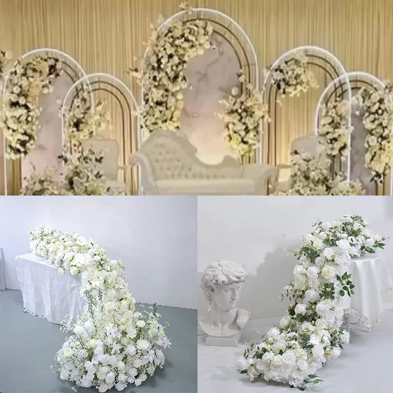 Customized product wedding background board decoration flower arrangement runner flower ball arch flower background party props