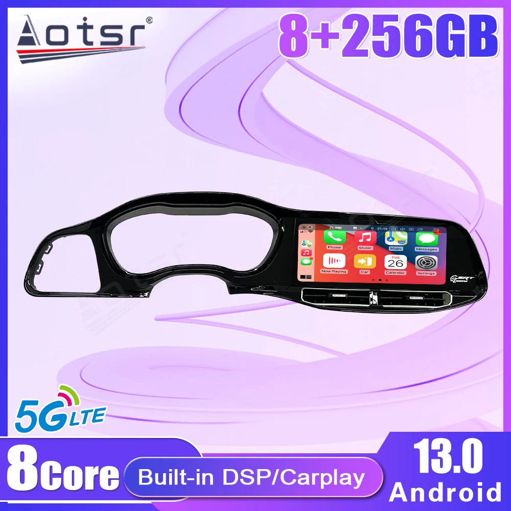 12.3 Inch For Dodge Challenger 2010-2024 Car Touch Screen Android 13 Stereo Radio Wireless CarPlay GPS Navigation Accessories