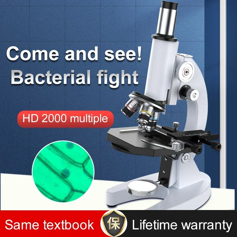 2025 LED 40X 2000X kids laboratory optics biological monocular microscope for students