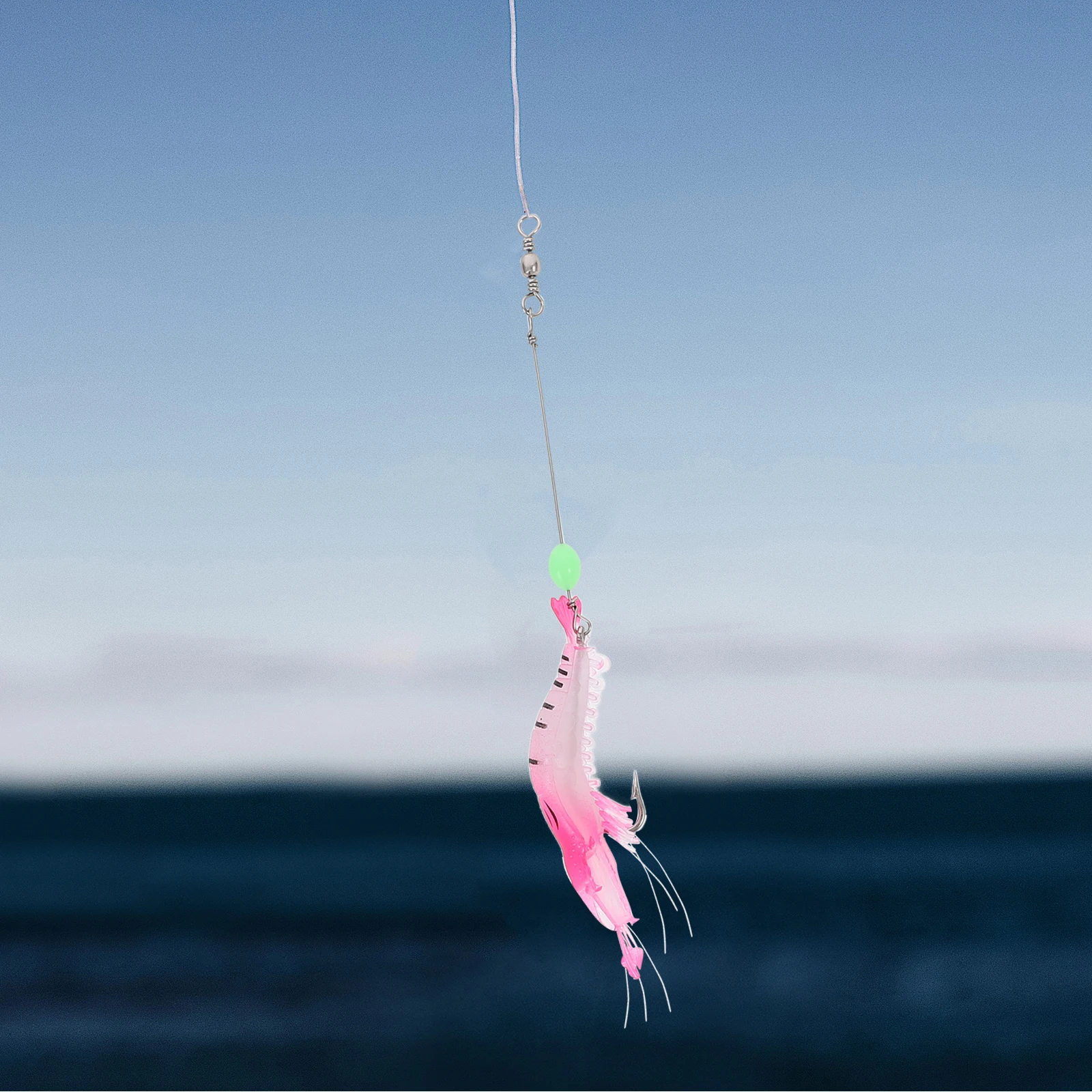 Juego de señuelos tipo Gamba brillantes, 7 Uds., cebo suave, señuelos falsos para pesca, cebos de pesca artificiales, resistente al desgaste, 7 colores, gancho de agua de mar