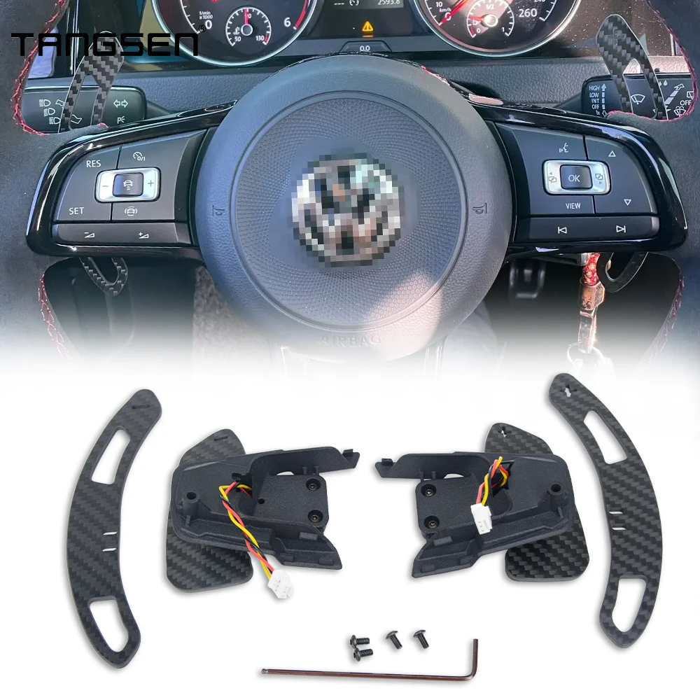 Carbon Fiber Steering Wheel Magnetic Shift Paddle For VW GOLF 7 GTI R GTE GTD POLO 6C GTI 1.8T Jetta GLI