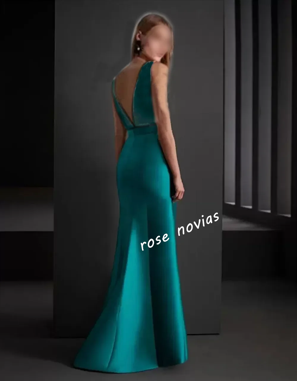 Personalizado charmeuse plissado plissado com decote em v trompete vestidos longos sob medida ocasião feminina noite de alta qualidade elegante