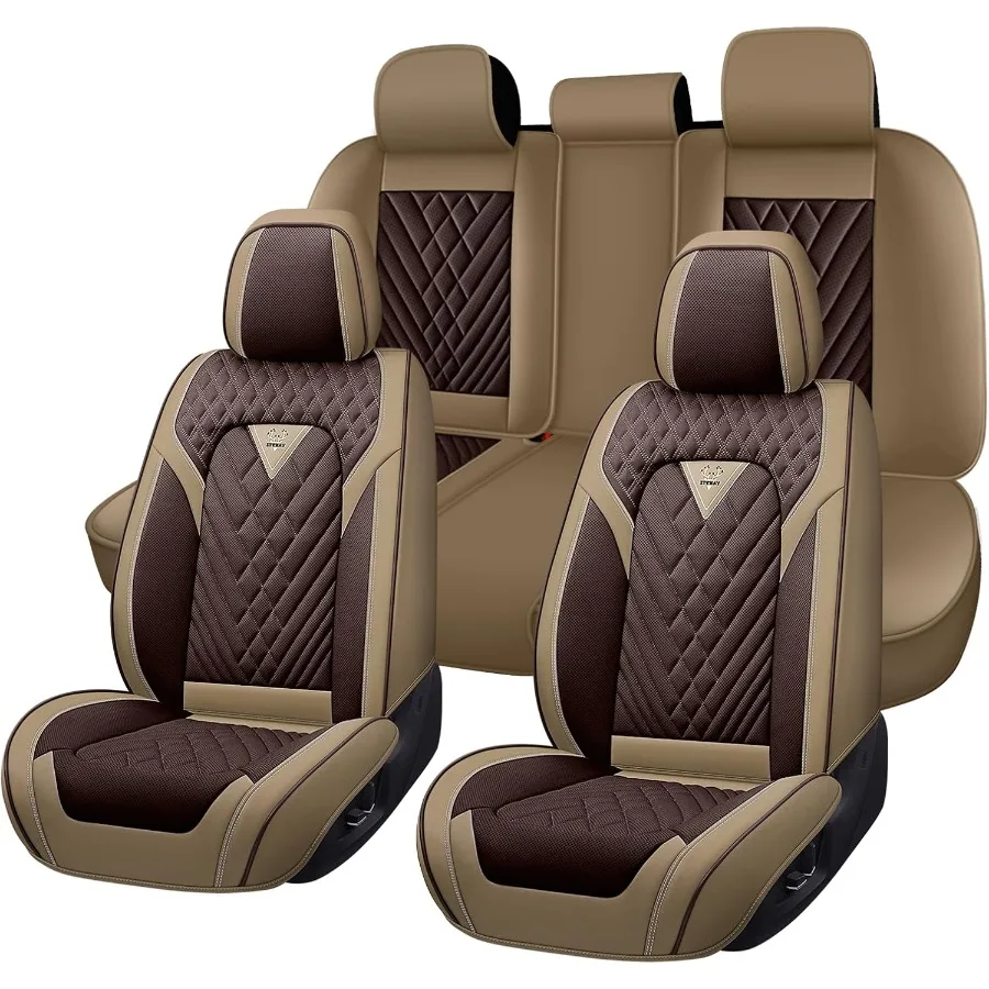 

Водонепроницаемые чехлы на автомобильные сиденья из искусственной кожи для Chevy Camaro 20002024, роскошные автомобильные аксессуары для интерьера, комплект из 5 сидений в BeigeCoff