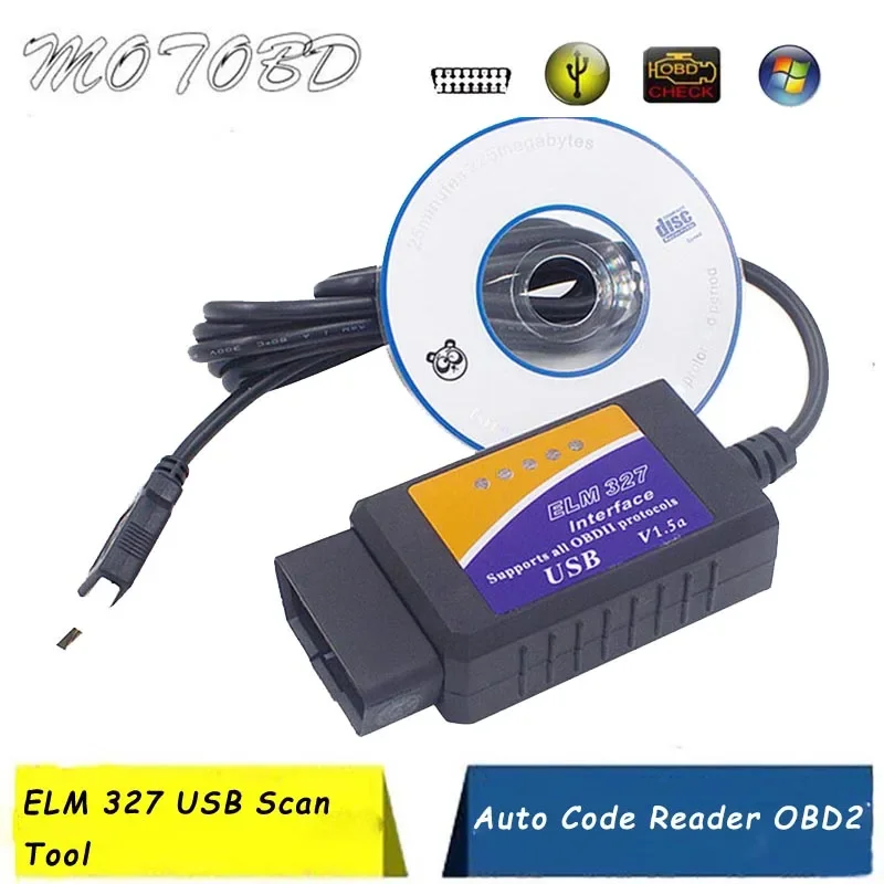 

ELM327 USB V1.5 Auto Code Reader OBD/OBDII OBD2 Scanner ELM327 Car ELM 327 J1850 Diagnostic tool for Engine Fault Code