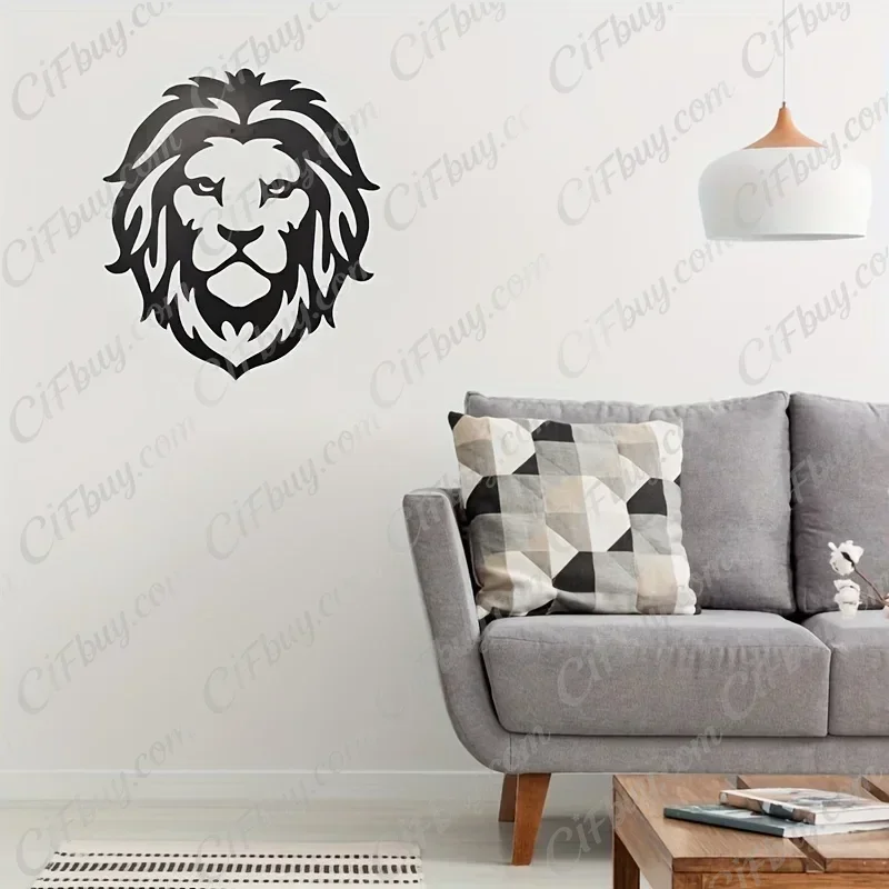 CIFbuy Lion Black Metal Wall Art Iron Hanging Sculpture Sign Outdoor Home Decor Ornament Accent Piece