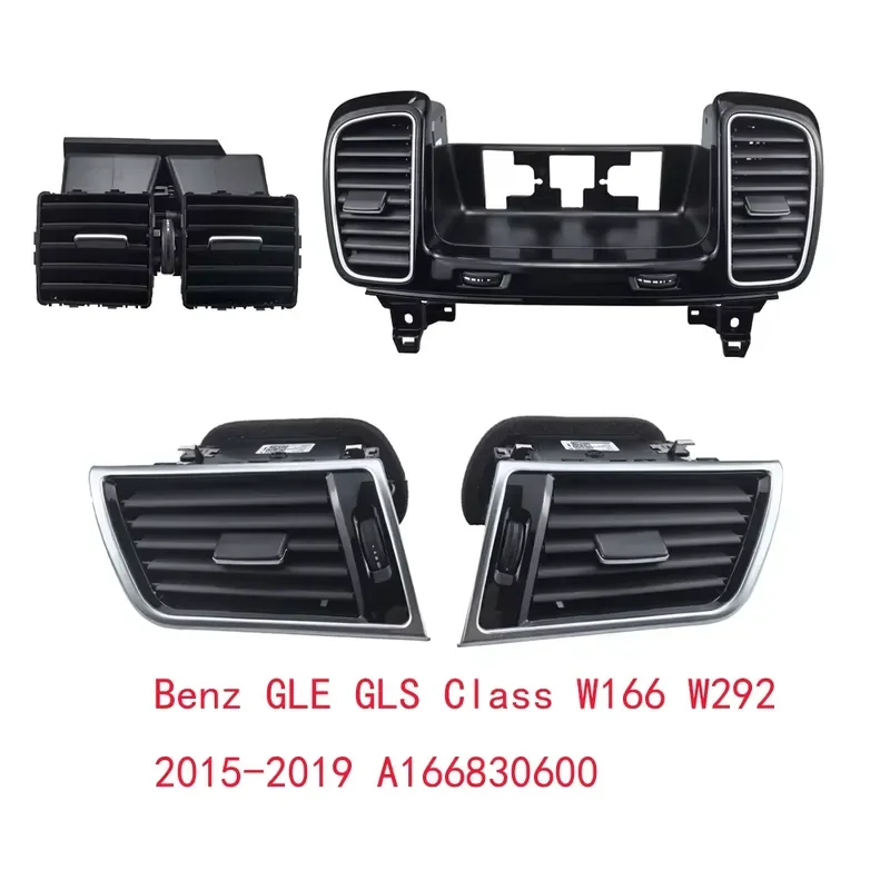 Dashboard Central Air Vent Grille Assembly for Mercedes Benz GLE GLS W166 W292 2015-2019 A166830600 AC Outlet Cover Trim