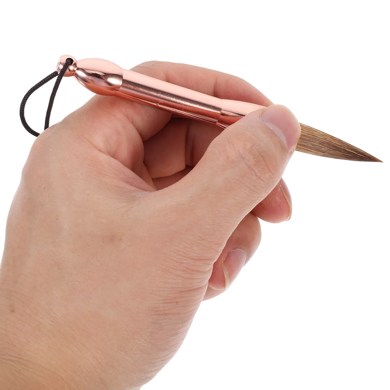 

Mini Pocket Chinese Calligraphy Brush Copper Rod Soft Tip Calligraphy Pen for Smooth Writing Ink Brush Practicing Painting