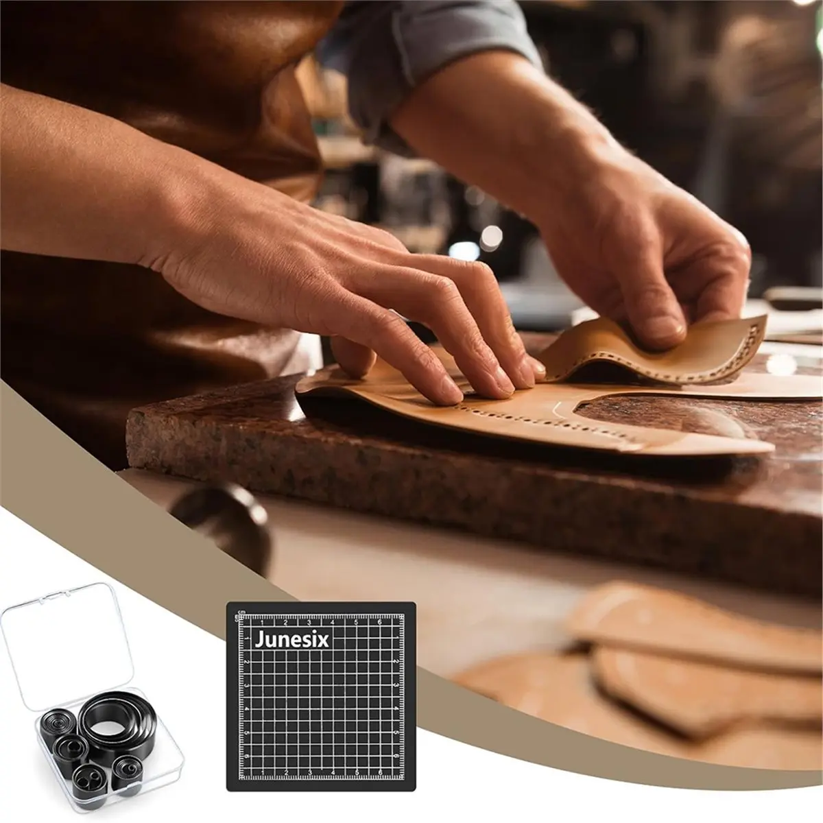 

Power Tool Sets 31-Piece Leather Circle Cutter Tool Set, 1-55mm High Carbon Steel Round Punch Kit for DIY Crafts