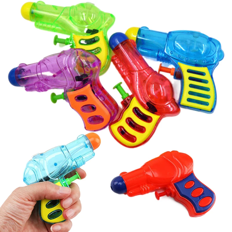 2/5/10pcs Mini Water Gun Children Toys Portable Summer Outdoor Transparent Color Press Type Mini Water Gun Beach Water Toys TMZ