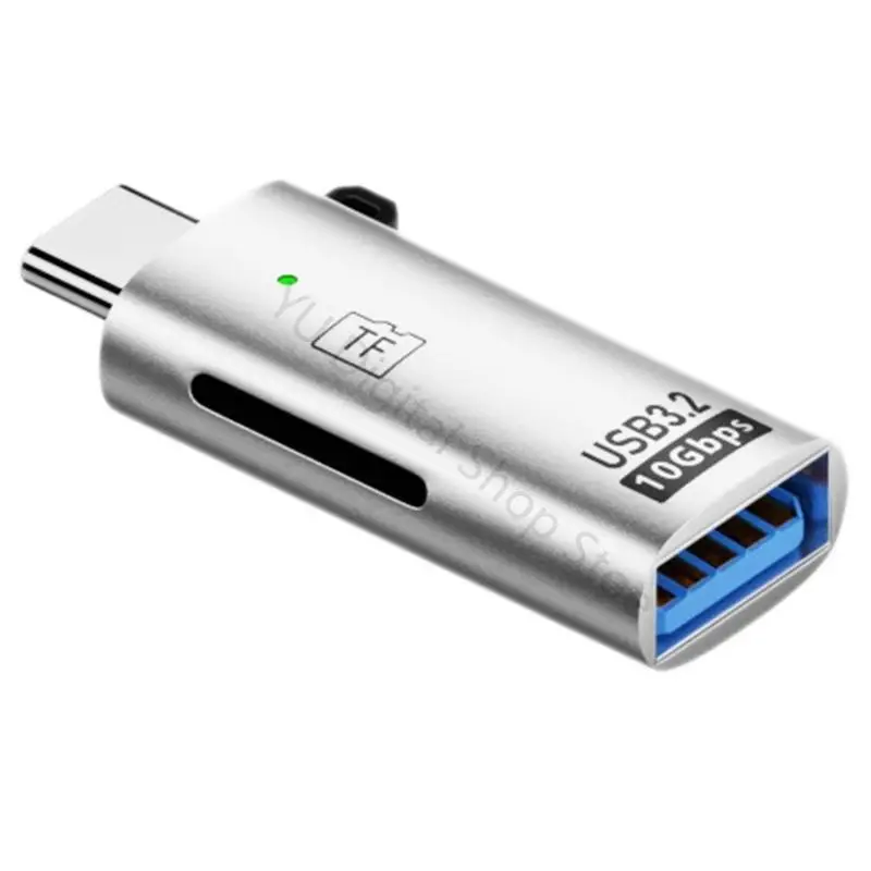 96BA Small Metal Type-C MicroSDs Reader for Daily Photo Video Copy