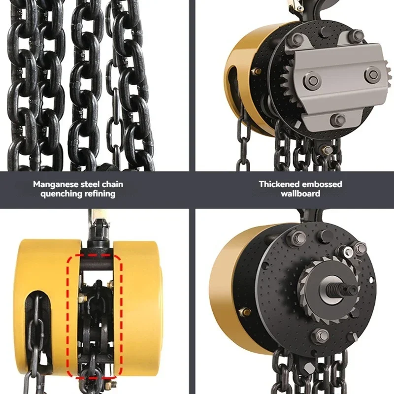 1pc National standard hand chain hoist 2 tons 1 ton 3 tons 5t round manual hoist chain crane inverted chain hoist