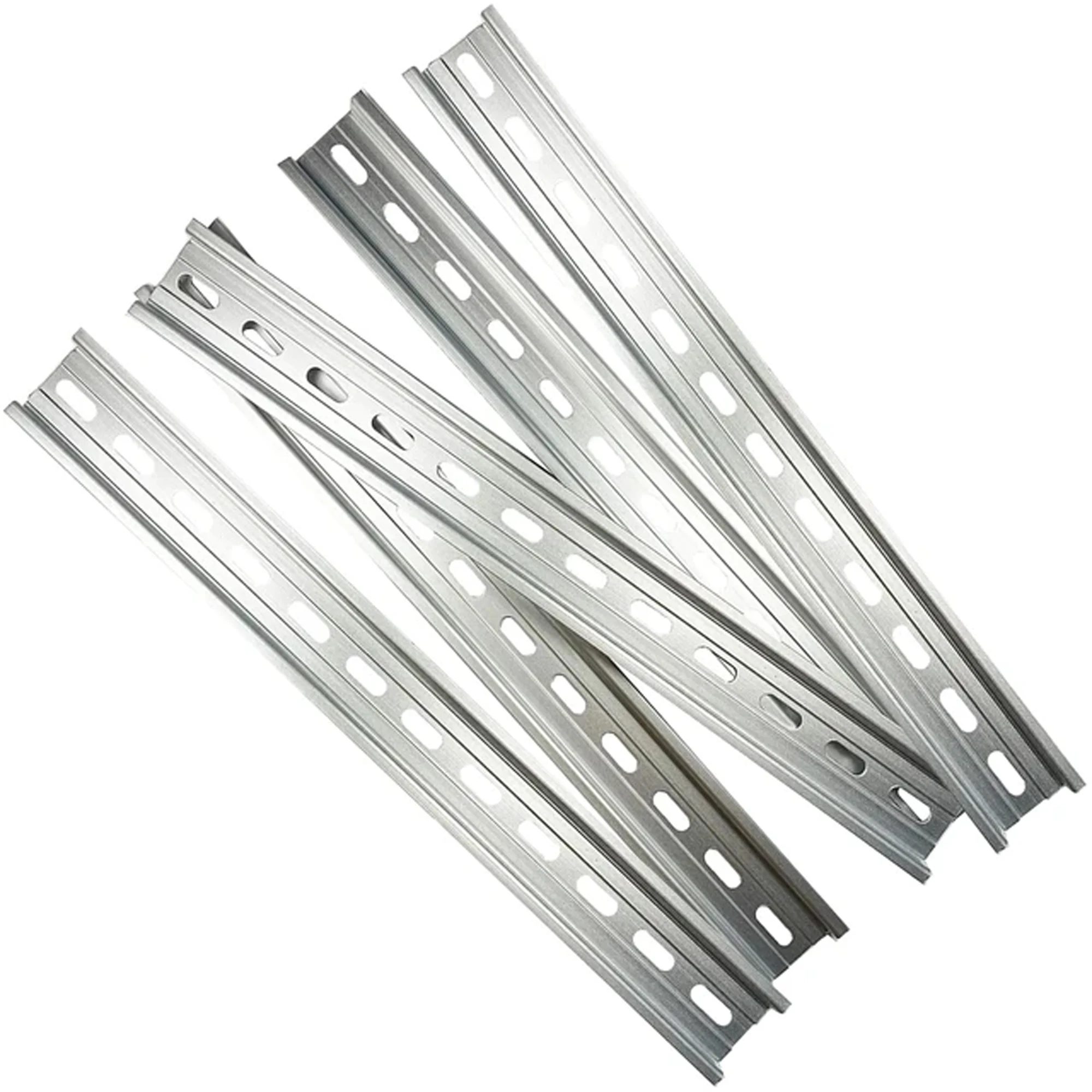 

5 Pieces DIN Rail Slotted Aluminum 8inches Long, 35mm Wide, 7.5mm High Silver for Hardware Components Mounting