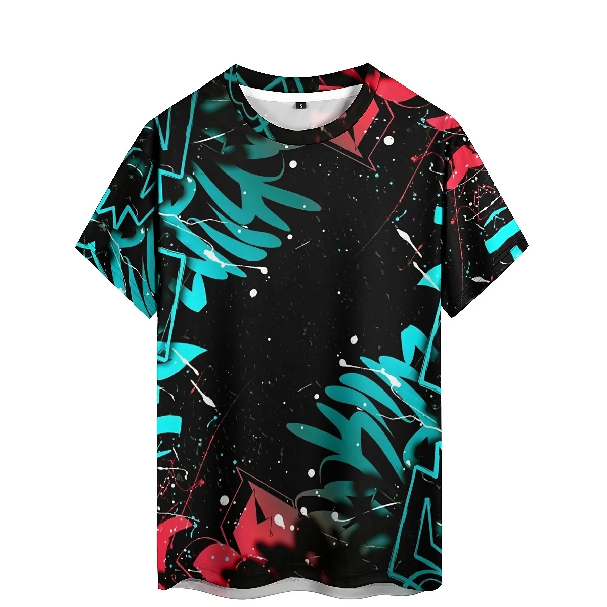2025 Summer Men's Colorful and Dynamic 3D Printed Short Sleeve T-shirt for Fitness, Exercise, Running, Lightweight Design, Perfe