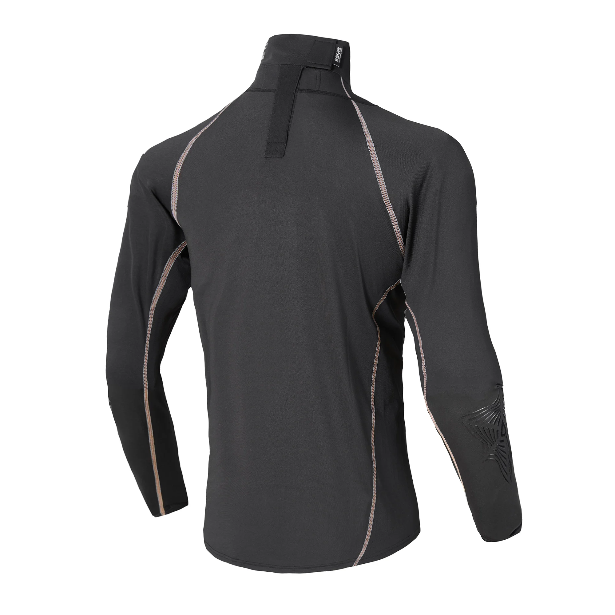 EALER Ice Hockey Protective Compression Long Sleeve Shirt Built-in Neck Guard Anti-Impact Hockey Base Layer Undershirt
