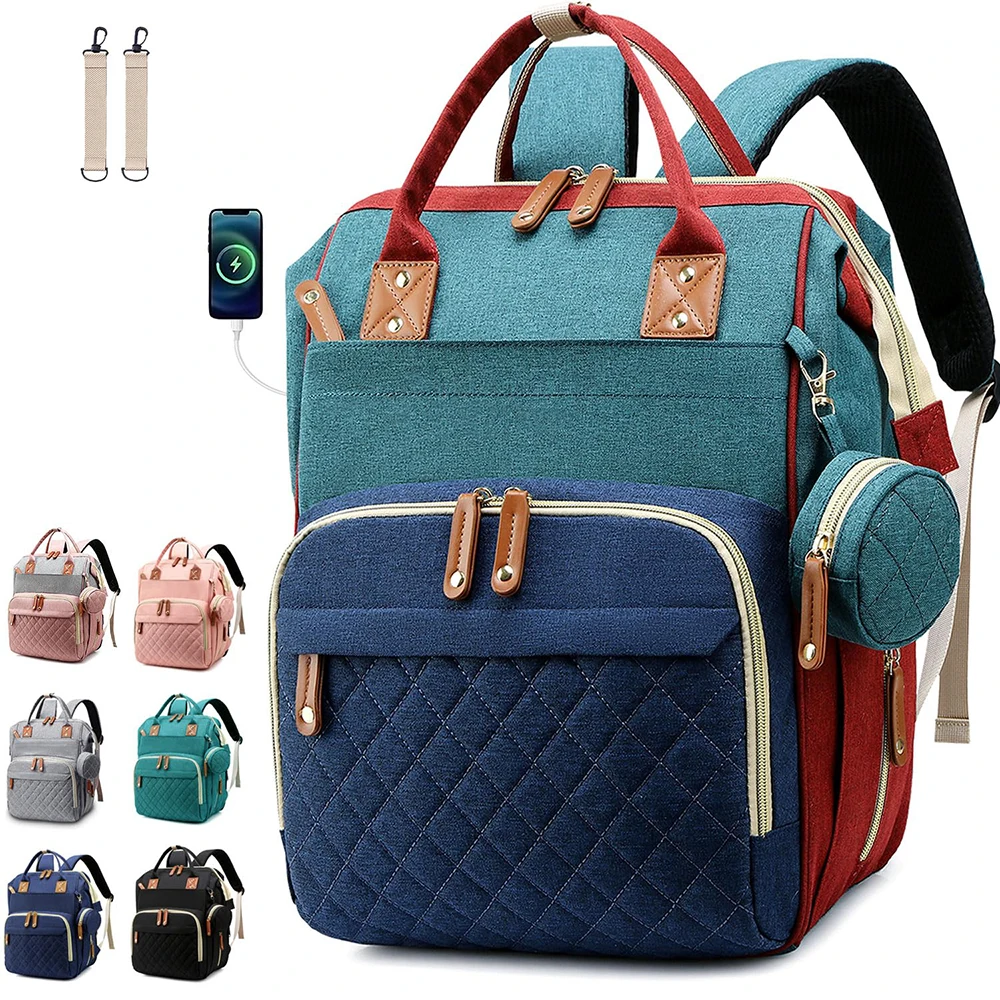 

Многофункциональный рюкзак для мамы с 16 карманами для подгузников и бутылочек, сумка для кормления и ухода за ребенком, дорожный рюкзак для улицы с USB-портом