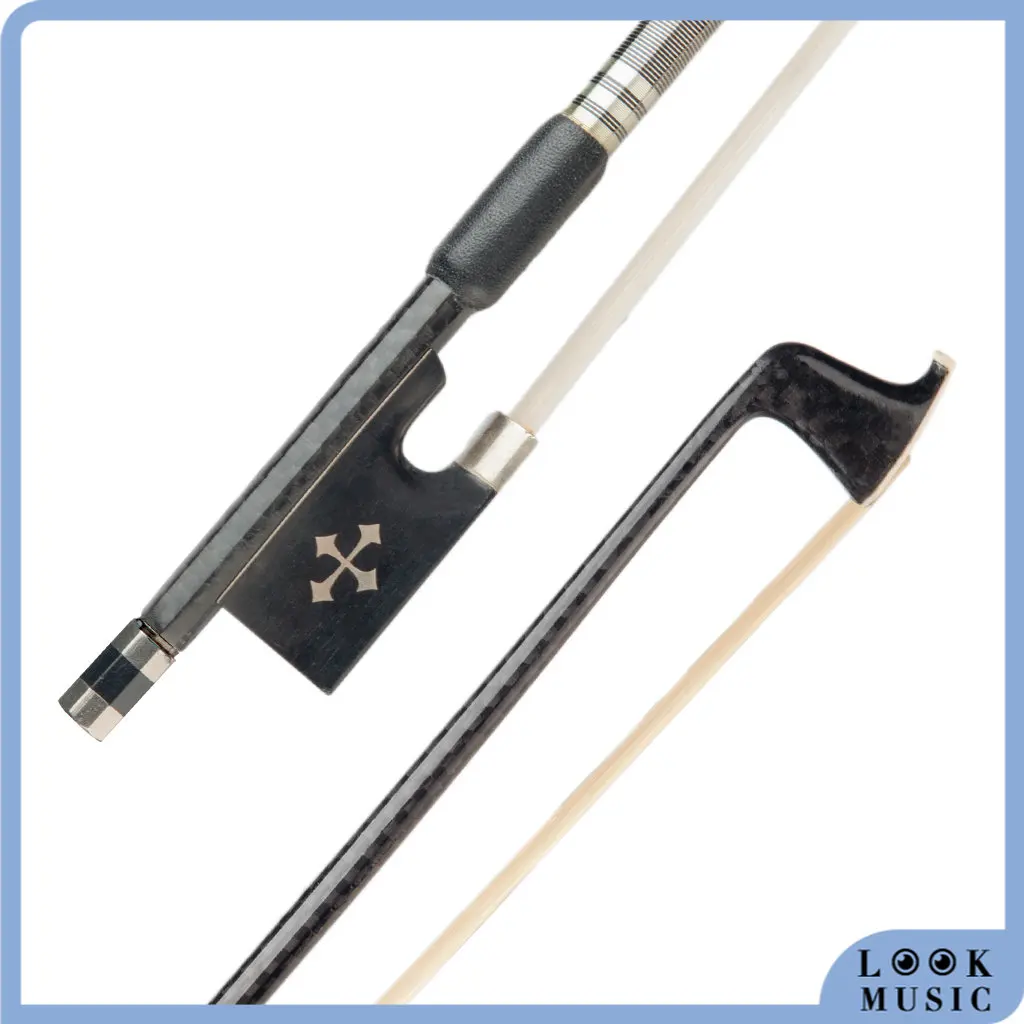 

LOOK Advanced 4/4 Violin Bow Carbon Fiber Bow Grid Carbon Fiber Round Stick W/ Ebony Frog White Horsehair