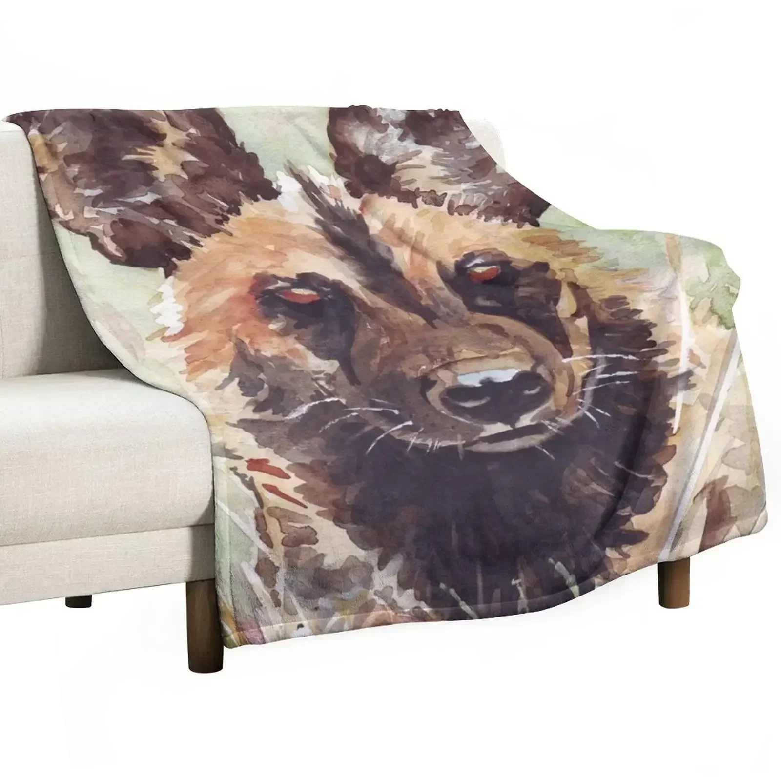 African Wild Dog Throw Blanket Soft Plush Blanket as Housewarming Gift