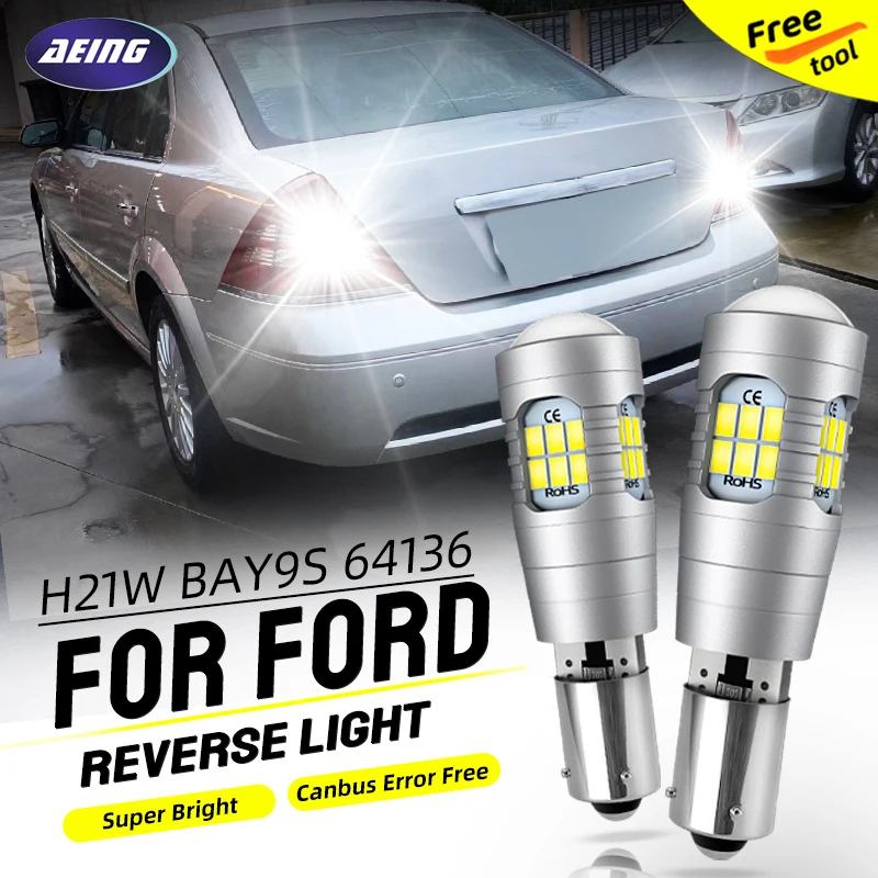 2×Żarówki LED BAY9S do świateł cofania H21W 64136 Canbus Bez Błędu Do Forda Mondeo MK 3 2000 2001 2002 2003 2004 2005 2006 2007