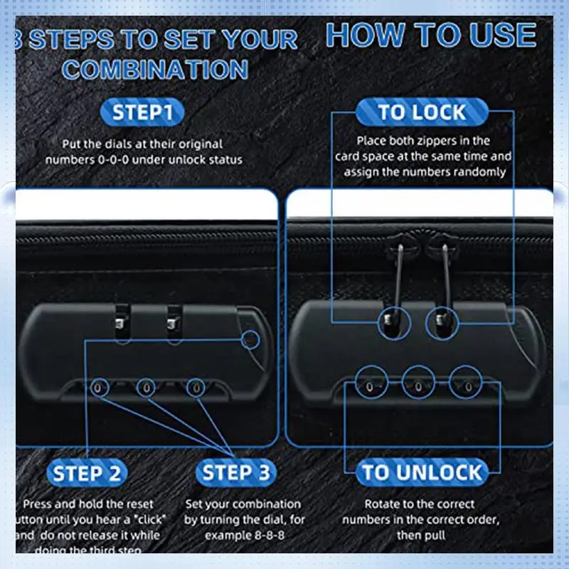 

A82Q-3X Document Bag With Lock - Fireproof Moisture Proof 3-Layer 15X11 Inch Important Document Organizer (Black)