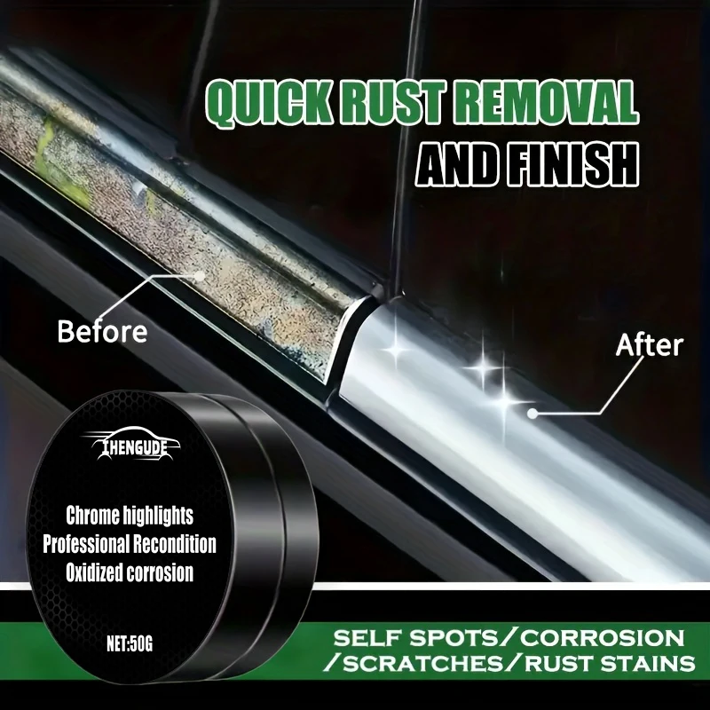 Professional Chrome Repair Paste - Metal Oxidation Restorer and Polishing Paste for Car Door Handles, Windows, Bumpers - Universal Use view 3