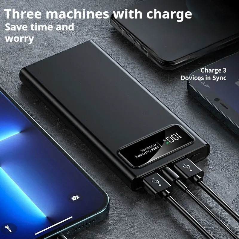 باور بانك 10000 مللي أمبير في الساعة 22.5 وات شاحن سريع للغاية سعة كبيرة طاقة متنقلة بطارية خارجية محمولة لهاتف آيفون وسامسونج جديد