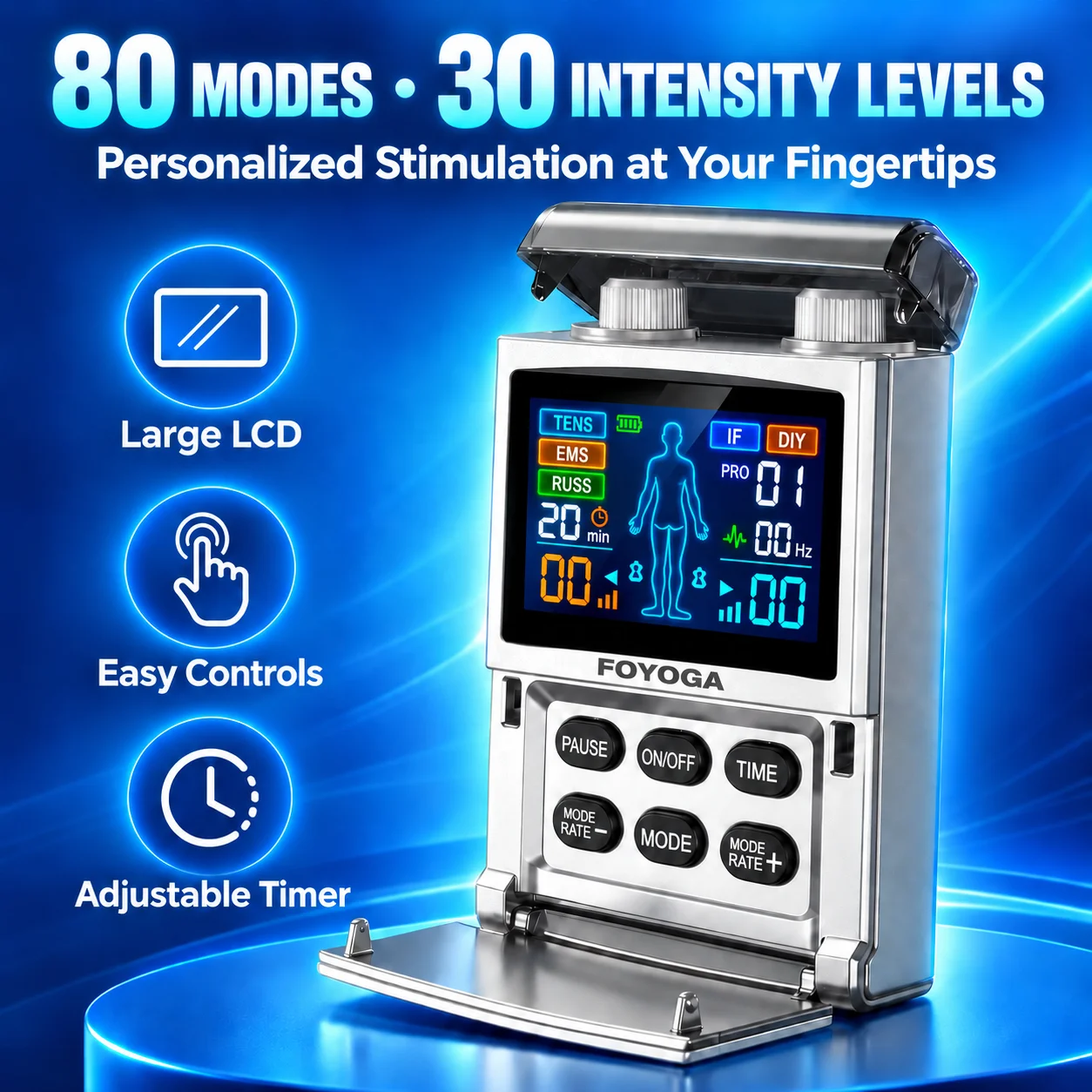 4 Output Electric TENS Unit EMS Muscle Stimulator 80 Modes Portable Full Body Physiotherapy Pulse Massage Electro Stimulator New