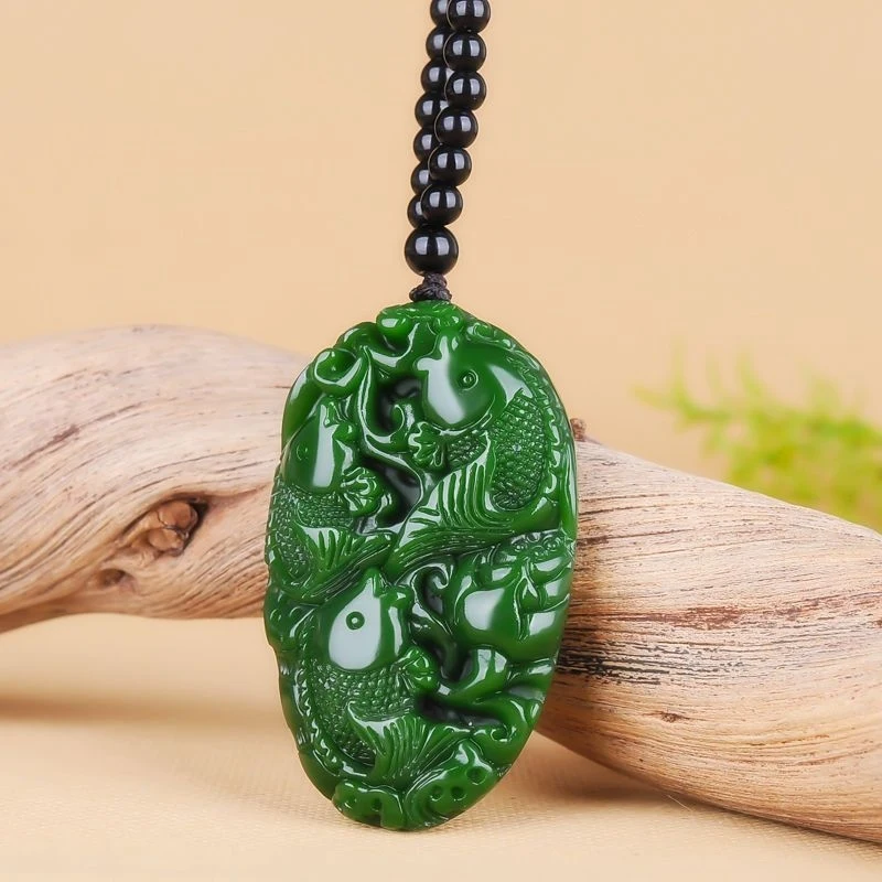 

Hotan Jade , Spinach Green Pendant Men and Women,