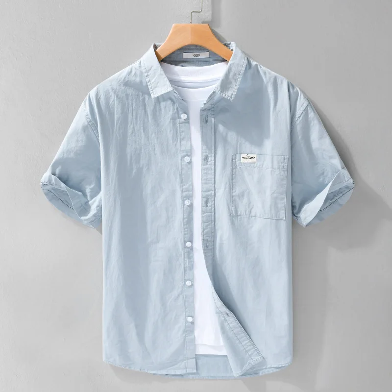 

Summer Men's Cotton irt Comfortable Pure Color Youth Simple Japanese Sle Fre White ular Men's Long Sve Casual irt